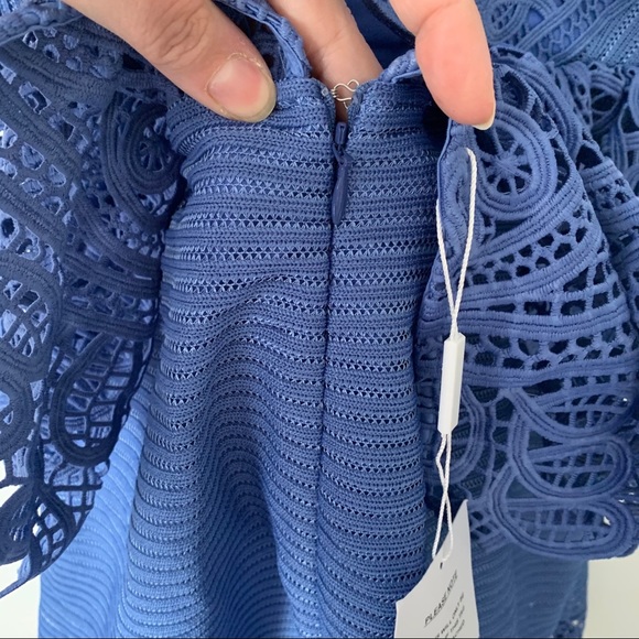 NWT Self-Portrait | Guipure Lace Peplum Dress - Picture 11 of 15